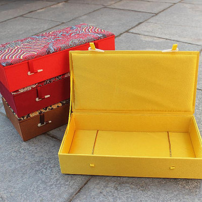 玖玖中式長方形錢包禮盒包裝盒首飾盒錦盒 扁長工藝品掛件禮品盒22cm