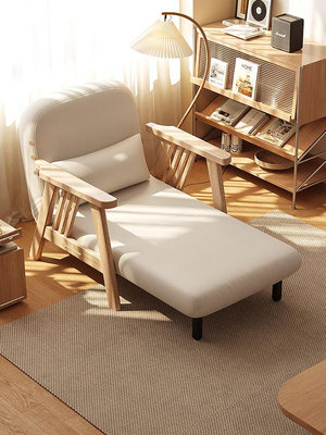 木衣+白蠟木實木沙發床客廳可折疊兩用單人沙發日式多功能小戶型沙發床