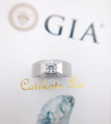 GIA證書50分鑽石I SI2 3EX+大方低調男戒男生鑽戒(鑽石10分)附證書、禮盒、提袋。