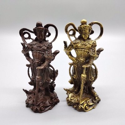 小藝古玩~純銅佛像韋馱菩薩黃銅菩薩銅像護法韋陀像伽藍菩薩神像家居裝飾品