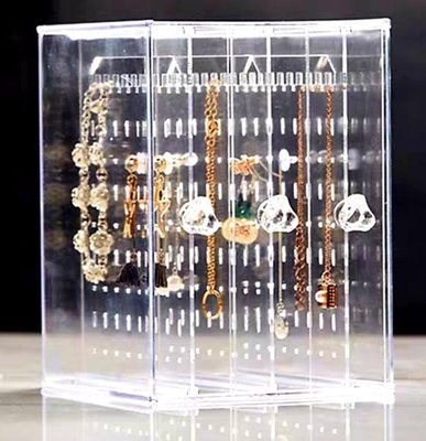 三層壓克力耳環收納盒 透明/黑底 珠寶盒 小物收納