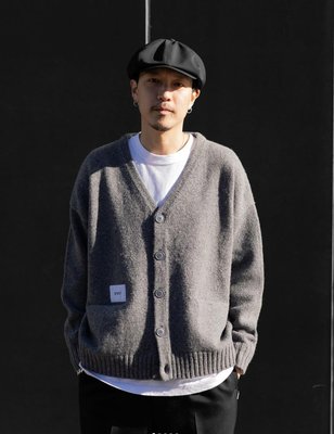 Wtaps 19AW PALMER / SWEATER. WONY GRAY 毛衣羊毛針織衫開襟外套灰色