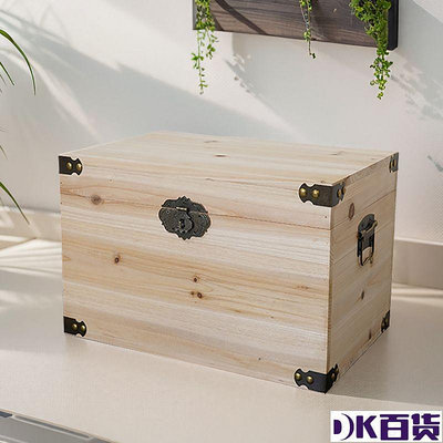 復古木盒子長方形實木收納盒帶鎖大號仿古做舊木箱桌面小箱子定制【DK百貨】