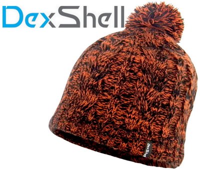 DEXSHELL BEANIE CABLE POMPOM 混橘色 防風防水 風雪帽 徒步 跑步 戶外自行車 水上活動 涉溪 雪地運動 探險