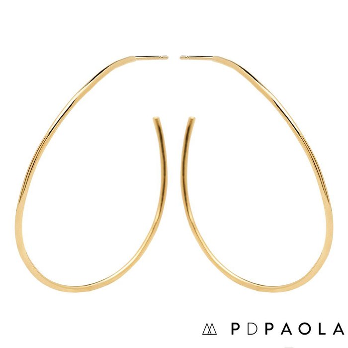 PD PAOLA 西班牙時尚潮牌 水滴圓形耳環 簡約金色耳環 925純銀鑲18K金 NIKO