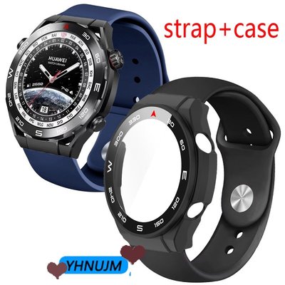 華為 Watch Ultimate 智能手錶可更換手錶運動錶帶腕帶的鋼化玻璃 + PC 保護套