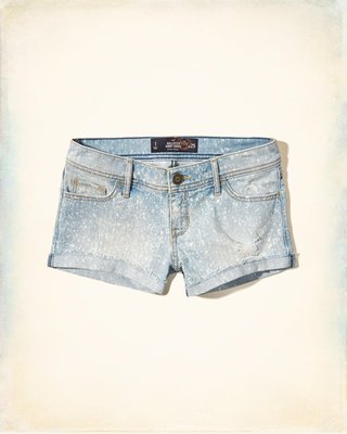 【Hollister Co】Speckled Low Rise Denim Short-Shorts牛仔短褲--現貨13