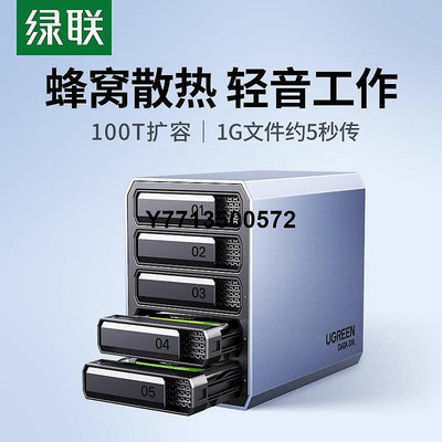 綠聯硬碟陣列盒硬碟盒磁盤柜RAID外接SATA多雙盤位2.5/3.5讀取器