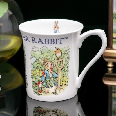 【吉事達】全新細緻英國Queens皇后瓷-Peter Rabbit 彼得兔 骨瓷茶杯 咖啡杯