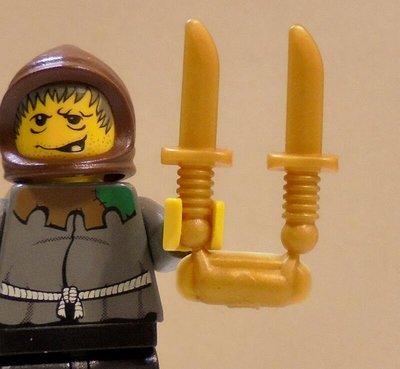 【LEGO樂高】城堡忍者系列士兵武士武器珍珠金色小刀短刀匕首 Pearl Gold Knief 兩件一組