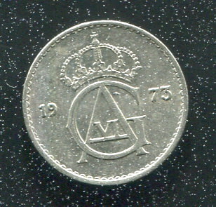 【錢幣】SWEDEN(瑞典),10 ORE,K835,1973 #206909 ,品相9新AU
