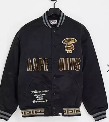 代購AAPE By A Bathing Ape lux varsity jacket in b街頭風棒球外套S-XL