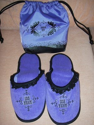 anna sui安娜蘇[紫色可摺疊拖鞋]保證專櫃正品~出國必備