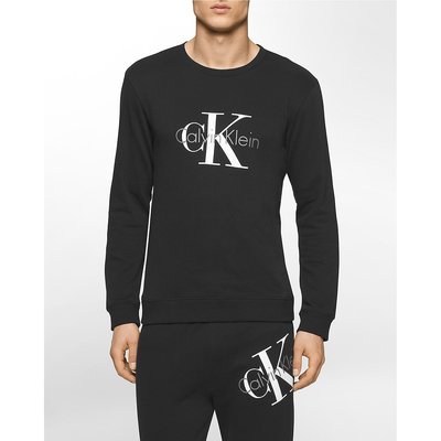 美國百分百【全新真品】Calvin Klein T恤 CK logo 長袖 T-shirt 大學T 黑色 S號 H309