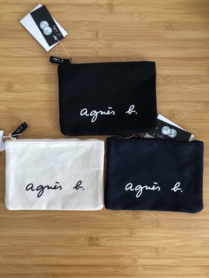 【熱賣精選】agnes b 新款帆布手拿包，化妝包，手機包，簡約百搭休閑包