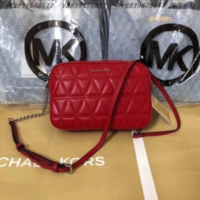 美國代購MICHAEL KORS MK包  新款紅色菱格小方包  輕奢時尚