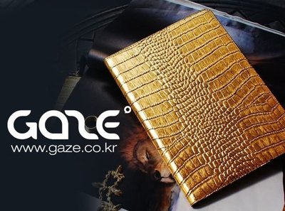 【愛瘋潮】免運 現貨 限量搶購 韓國 Gaze Gold Croco Apple iPad Air 金漆鱷紋手工真皮皮套