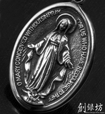 【創銀坊】聖母 瑪利亞 925純銀 墜子 神 天主教 上帝 十字架 耶穌 基督教 天使 西岸 潮流 項鍊(P-2603)