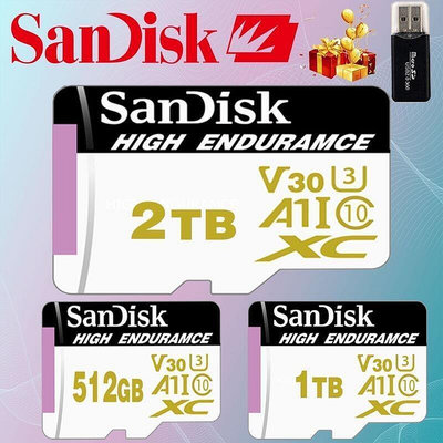 SanDisk 記憶卡 512GB 1TB 2TB 高速微型 SD 存儲卡用於移動無人 機閉路電視行車