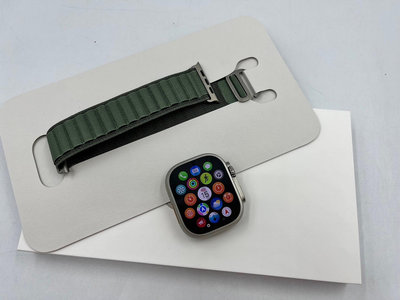 §上進心集團§ 外觀漂亮 盒裝 蘋果 Apple Watch Ultra 49mm LTE 鈦金屬 松嶺風錶環 115
