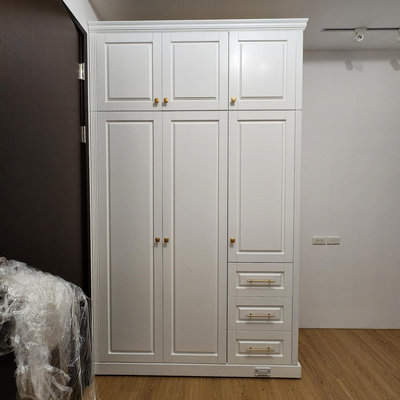 美生活館 家具訂製 客製化傢俱 古典美式風格 三門 衣櫃 衣櫃 寬 150 純白色衣櫃 也可修改尺寸顏色格局再報價