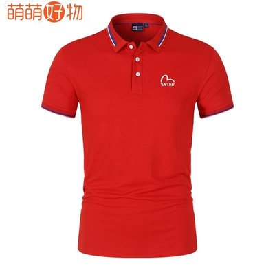 新款 Evisu Polo 襯衫夏季網球服男士新款短袖高爾夫 Polo T 卹~萌萌好物