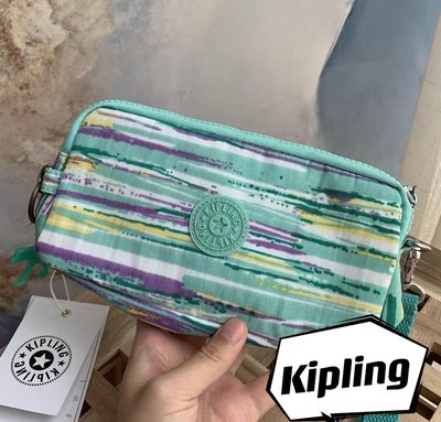 【熱賣精選】 Kipling 猴子包 粉刷綠 K70109 拉鍊手掛包 零錢包 長夾 手拿包 鈔票/零錢/卡包 輕便