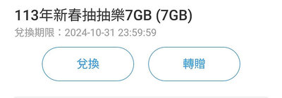中華電信 勁爽加量包 7GB 網路流量 如意卡 預付卡可用