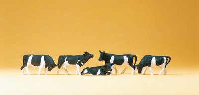 傑仲 (有發票) 博蘭 公司貨 Preiser 動物組 Cows (黑白) 14155-S HO