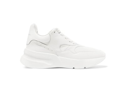 [全新真品代購-SALE!] Alexander McQueen 全白色皮革 厚底 休閒鞋 / 運動鞋