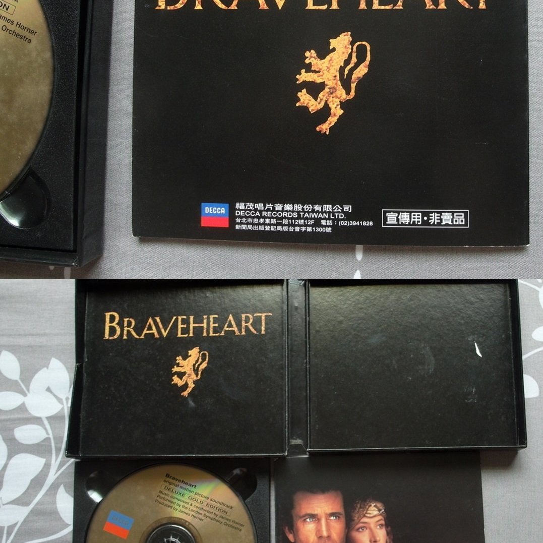 ◎1995年-宣傳用-非賣品CD-紙盒黃金版-梅爾吉勃遜-英雄本色-電影原聲帶