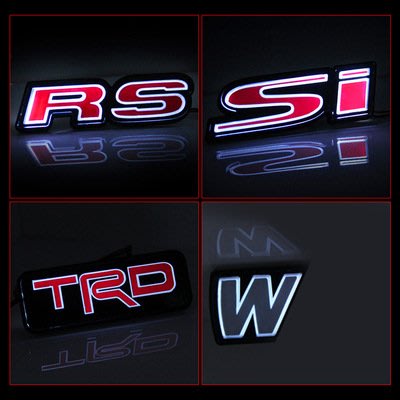 Honda本田Si/RS/typer紅標帶燈中網標4代5代 8代9代十代 喜美Civic Accord CRV運動裝飾標
