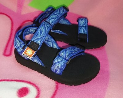 甜甜妞妞小舖☆品牌 SOURCE 藍色健走型運動涼鞋 兒童鞋 皆可穿--26號