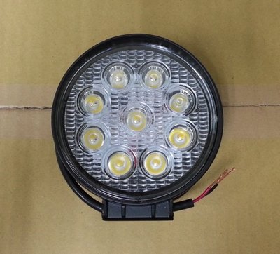 9V~32V 27W 圓形聚光 9只LED 工作燈 白光 *3 +48V高電壓 27W 圓形聚光 LED 工作燈 *3