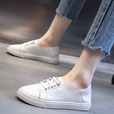 小白鞋DANDT時尚珍珠真皮拼接兩穿小白鞋（21 JUL） 同風格請在賣場搜尋 AL 或 歐美女鞋