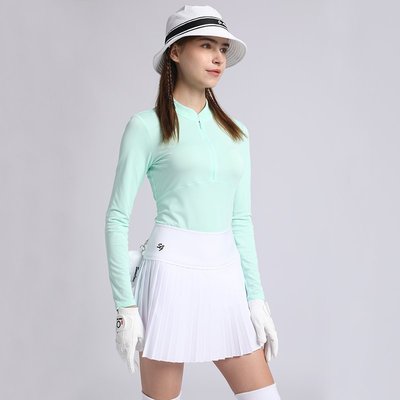 熱銷 新款高爾夫女裝長袖T恤秋季透氣女士上衣戶外運動球衣搭短裙 可開發票