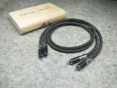 愛迪聲 Edison Audio 頂級奢侈 碳纖維镀銠頭西電老布線 RCA訊號線