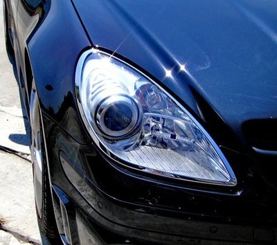 圓夢工廠 Benz SLK R171 2004~11 SLK200 SLK280 SLK55 改裝 鍍鉻 車燈框 前燈框