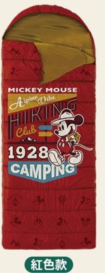 7-11Disney 夢幻露營，可拼接全開式睡袋，「限量」（紅色款）可加購行動冰桶，米奇娃娃。