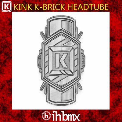 [I.H BMX] 車架頭管徽章 KINK K-BRICK HEADTUBE BADGE 銀色  滑板直排輪DH極限單車