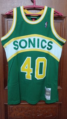 NBA西雅圖超音速隊Shawn Kemp客場綠色球衣L號