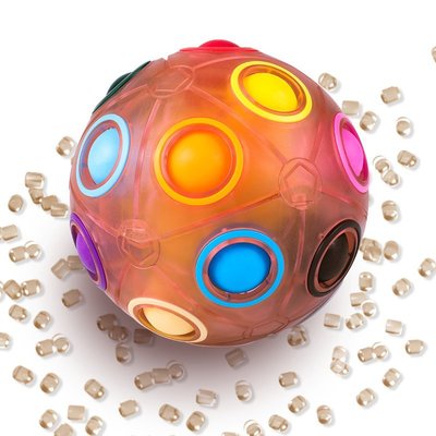 【新品】奇藝12孔20孔夜光彩虹球魔力球趣味兒童智力玩具解壓球