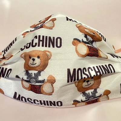 悅己·美妝 love MOSCHINO莫斯奇諾美金泰迪小熊潮牌一次性口罩成人印花防護