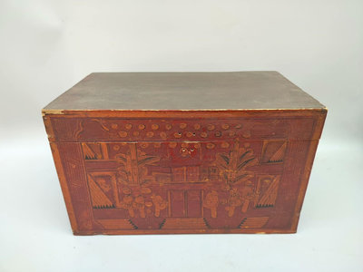 【二手】民國時期的小木箱，品相如圖所示，長40*高24*寬23可36520【木清院】古玩 收藏 古董