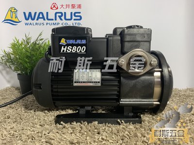 【耐斯五金】♨活動優惠♨ HS800 1HP 大井WALRUS 電子靜音型抽水機 不生鏽 ｢白鐵葉輪 保固兩年｣