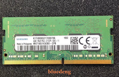 三星4G 1RX8 PC4-2133P-SA0 DDR4 筆電記憶體 M471A5143EB0-CPB
