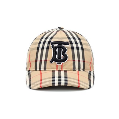 [全新真品代購] BURBERRY TB刺繡 格紋 棒球帽 / 帽子