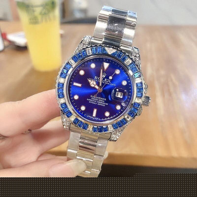直購#Rolex勞力士手錶 外圈彩色鑽石腕錶 時尚潮流百搭男錶 316L精鋼 紳士風采 瑞士進口機芯 高品質男士腕錶