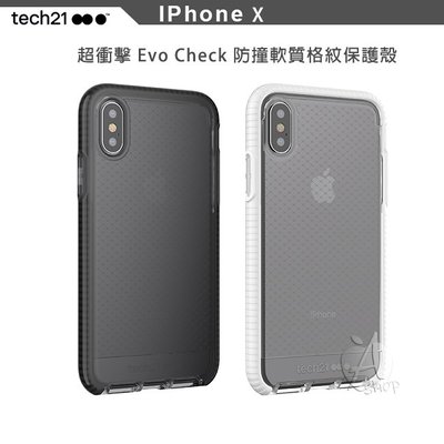 【A Shop】Tech21 英國超衝擊 Evo Check iPhone X 防撞軟質格紋保護殼-軟殼