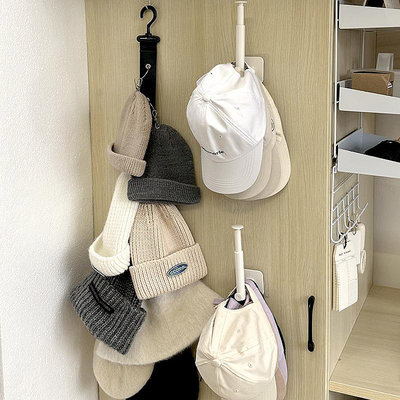 掛帽子收納神器免打孔臥室衣柜衣帽整理玄關墻上壁掛門后帽鉤批
